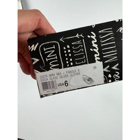 NEW Mini Melissa Mini Mia + Fabula II Sparkle Silver Jelly Sandals 6 toddler - Picture 5 of 7